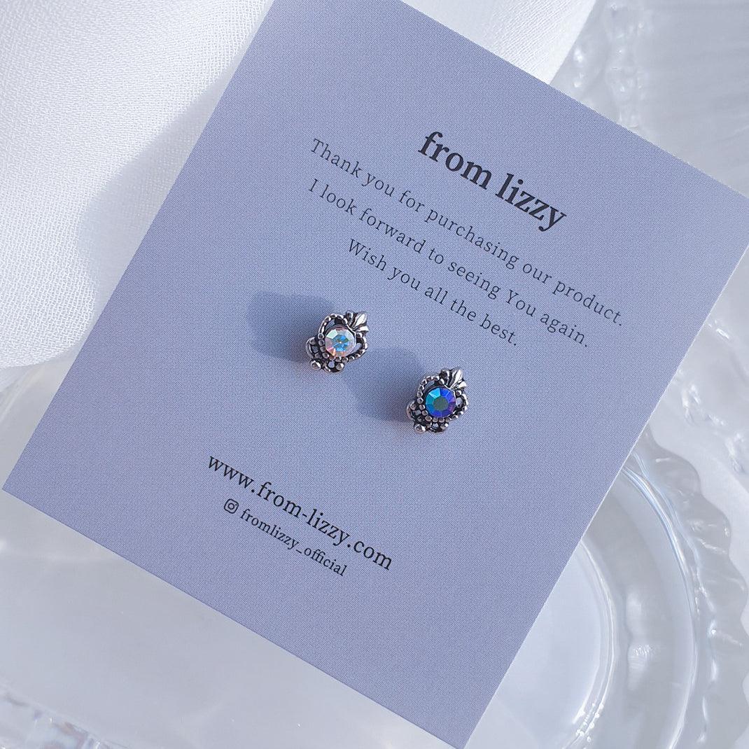 アンティーク ハート リリー オーロラ キュービック ピアッシング (2Color) - 4MiLi (フォーミリ)