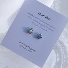 アンティーク ハート リリー オーロラ キュービック ピアッシング (2Color) - 4MiLi (フォーミリ)