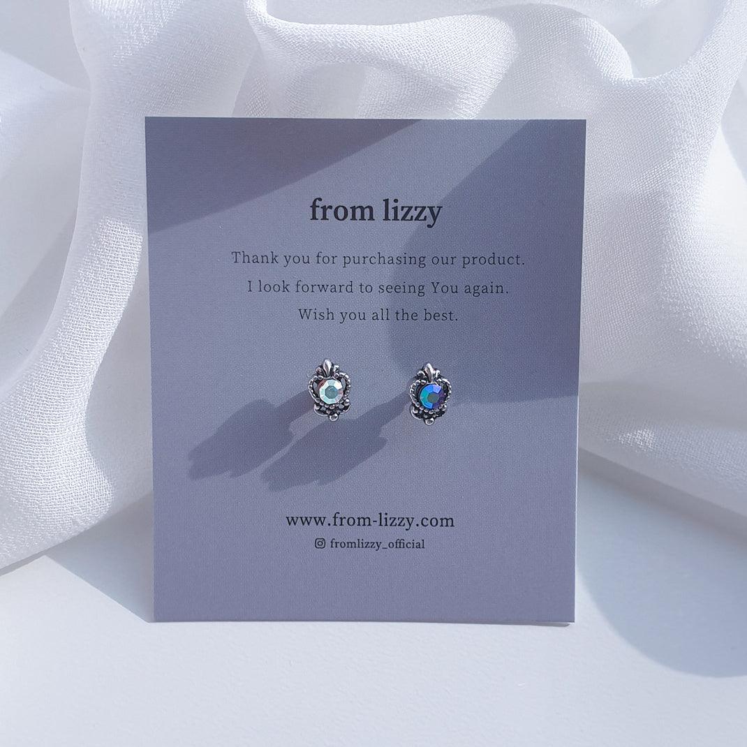 アンティーク ハート リリー オーロラ キュービック ピアッシング (2Color) - 4MiLi (フォーミリ)