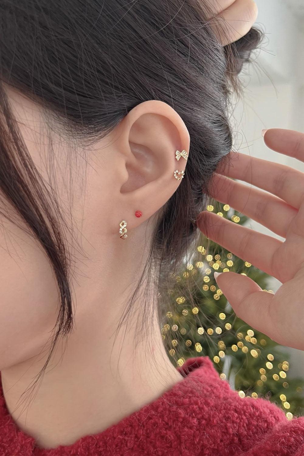 14k heart wreath half cubic piercing 21G - 4MiLi (フォーミリ)