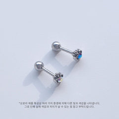 アンティーク ハート リリー オーロラ キュービック ピアッシング (2Color) - 4MiLi (フォーミリ)