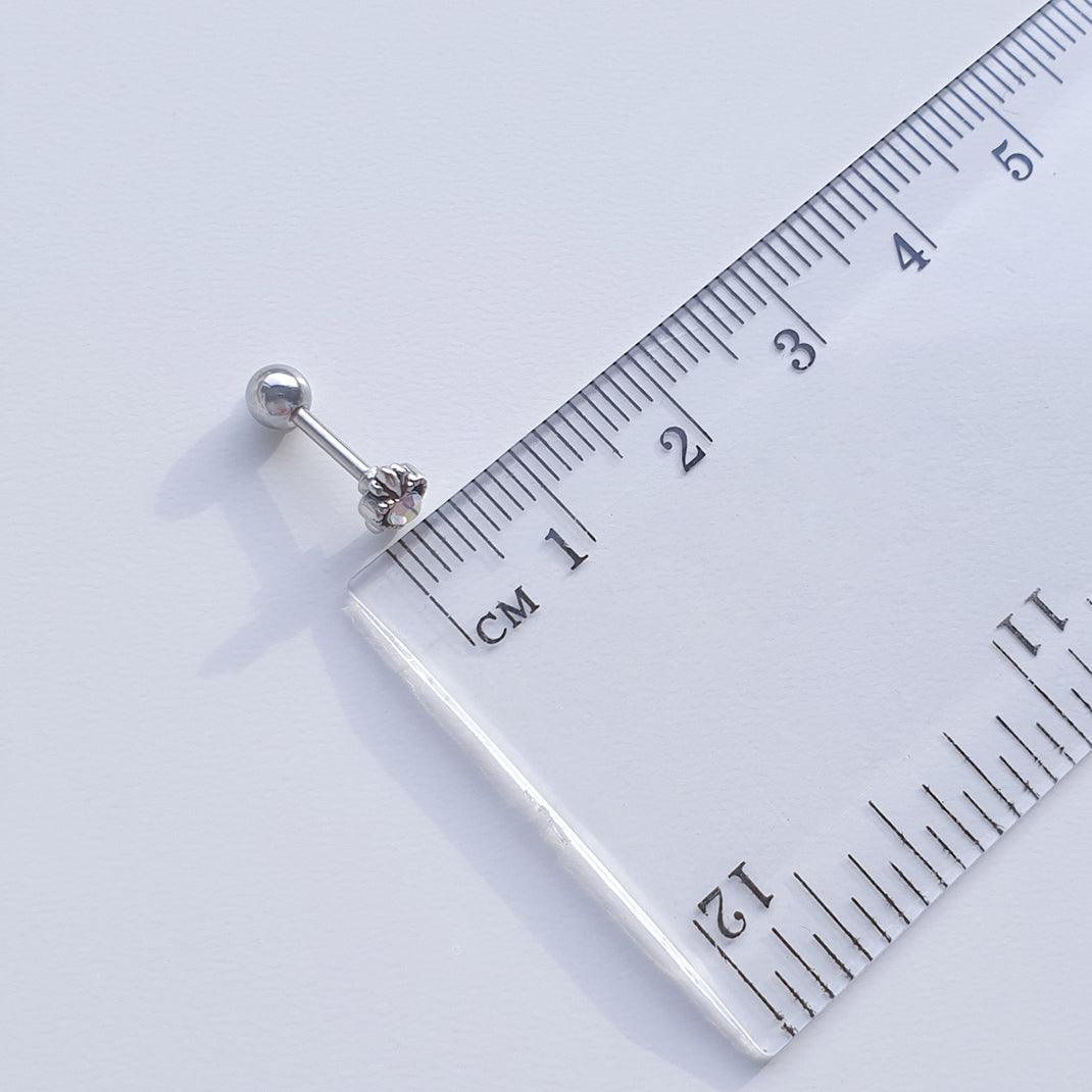 アンティーク ハート リリー オーロラ キュービック ピアッシング (2Color) - 4MiLi (フォーミリ)