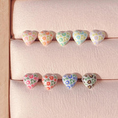 フラワーパターンハート ピアッシング (9Color) - 4MiLi (フォーミリ)