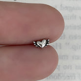 アンティーク キューピッドウィング ハート バーベルピアス 16G サージカルステンレス バーベルピアス アンティーク ハート ウィング 軟骨ピアス