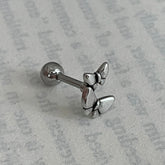 アンティーク ダブルバタフライ 蝶ピアス 16G サージカルステンレス 蝶 モチーフ ピアス 軟骨ピアス