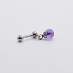 天然石ボールドロップピアス(オニキス/アメジスト/MOP/アクリルパール)サージカルステンレス 16G ボディピアス キャッチ made