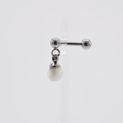 天然石ボールドロップピアス(オニキス/アメジスト/MOP/アクリルパール)サージカルステンレス 16G ボディピアス キャッチ made