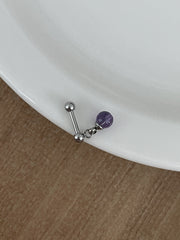 天然石ボールドロップピアス(オニキス/アメジスト/MOP/アクリルパール)サージカルステンレス 16G ボディピアス キャッチ made