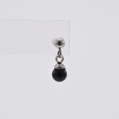 天然石ボールドロップピアス(オニキス/アメジスト/MOP/アクリルパール)サージカルステンレス 16G ボディピアス キャッチ made