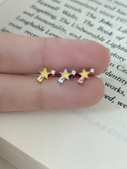 イエロー シューティングスター バーベルピアス (3Color) 16G ボディピアス キャッチ サージカルステンレス