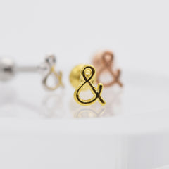 軟骨ピアス 16G ミニ「&」シンボル ピアス アンパサンド ミニロゴ シンプル