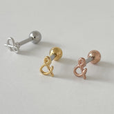 軟骨ピアス 16G ミニ「&」シンボル ピアス アンパサンド ミニロゴ シンプル