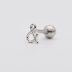 軟骨ピアス 16G ミニ「&」シンボル ピアス アンパサンド ミニロゴ シンプル