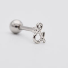軟骨ピアス 16G ミニ「&」シンボル ピアス アンパサンド ミニロゴ シンプル