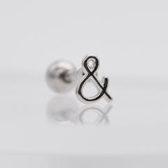 軟骨ピアス 16G ミニ「&」シンボル ピアス アンパサンド ミニロゴ シンプル