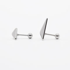 軟骨ピアス 16G ミニマル トライアングル スタッド バーベルピアス 2Type シャープ 立体トライアングル