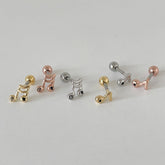 軟骨ピアス 16G 音符&ミニノート ボディピアス (Type 3Color) ボディピアス スター入り 音符モチーフ ミュージックノート ラブミュージック 8分音符 16分音符