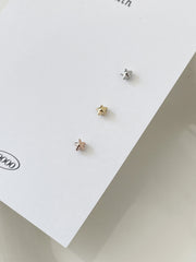 極小 ハート スター ムーン バーベルピアス (3Type) 16G 可愛い 軟骨用 韓国風 デイリー ボディピアス キャッチ サージカルステンレス
