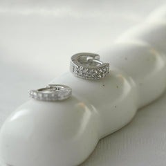 クラシック キュービック ワンタッチリングピアス (2Size 3Color) - 4MiLi (フォーミリ)