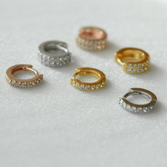 クラシック キュービック ワンタッチリングピアス (2Size 3Color) - 4MiLi (フォーミリ)