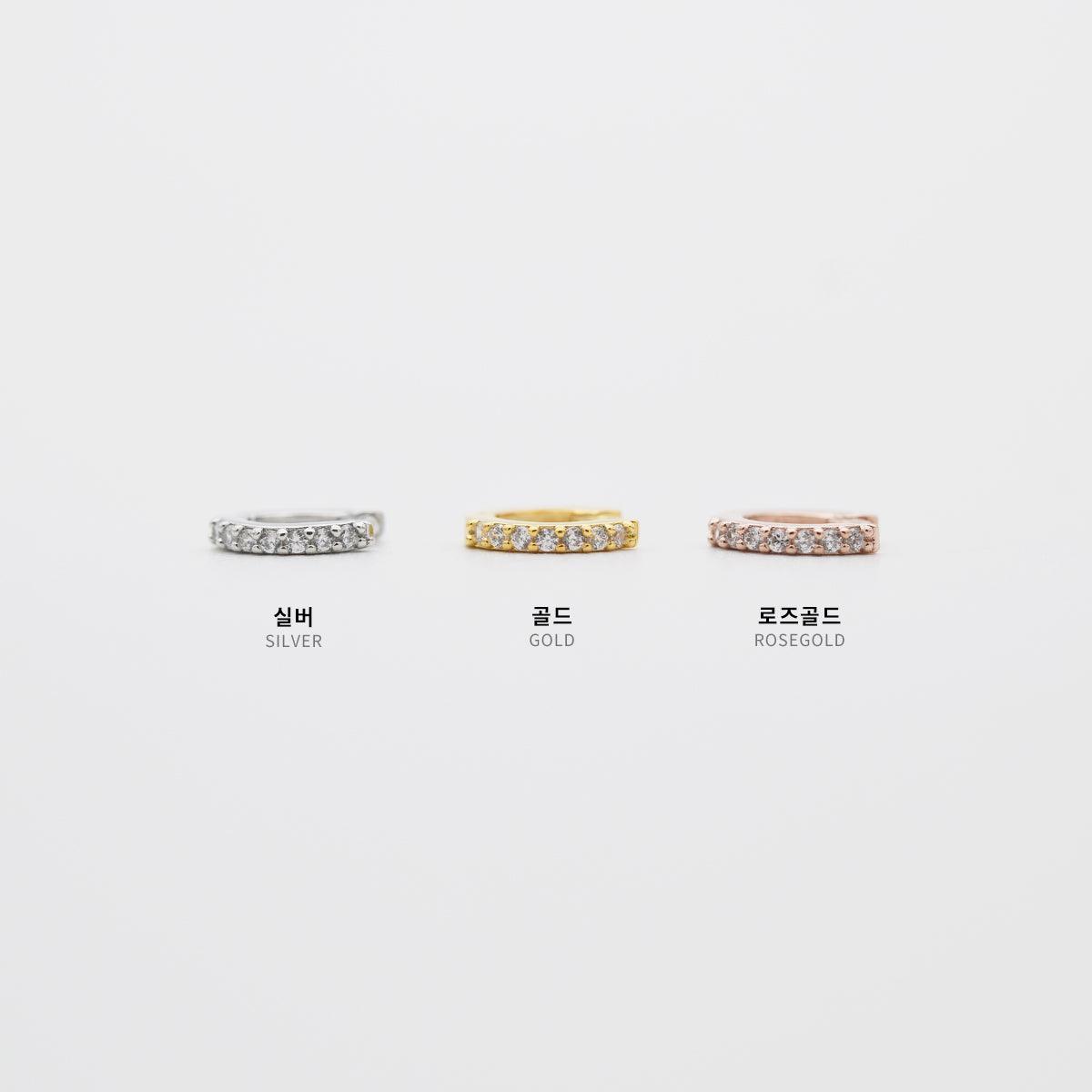 クラシック キュービック ワンタッチリングピアス (2Size 3Color) - 4MiLi (フォーミリ)