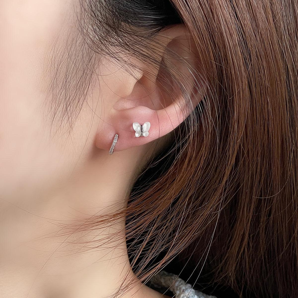 クラシック キュービック ワンタッチリングピアス (2Size 3Color) - 4MiLi (フォーミリ)