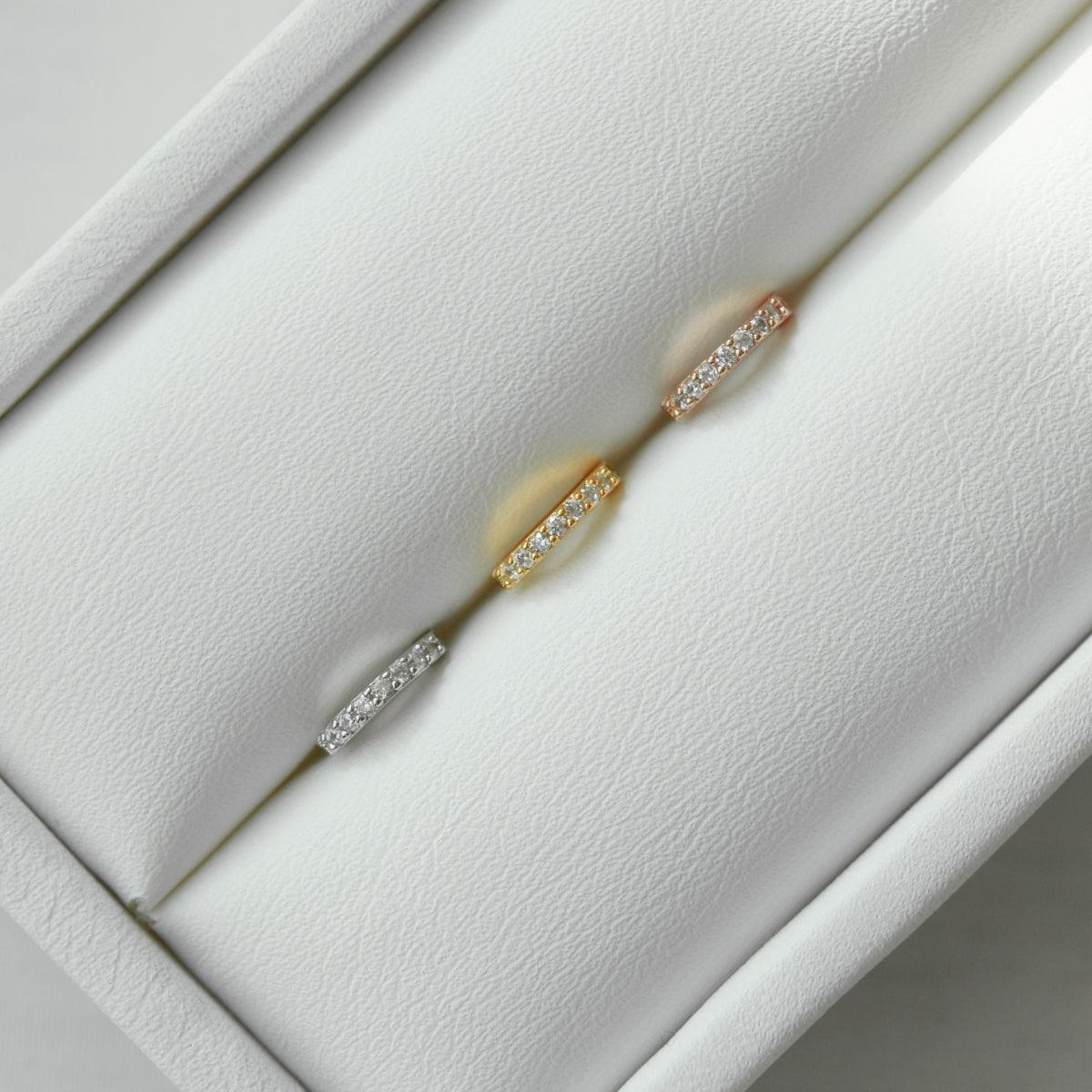 クラシック キュービック ワンタッチリングピアス (2Size 3Color) - 4MiLi (フォーミリ)