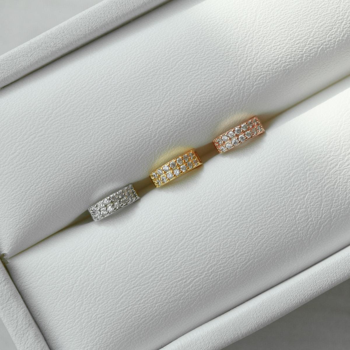 クラシック キュービック ワンタッチリングピアス (2Size 3Color) - 4MiLi (フォーミリ)