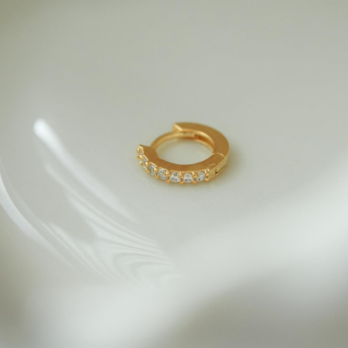 クラシック キュービック ワンタッチリングピアス (2Size 3Color) - 4MiLi (フォーミリ)