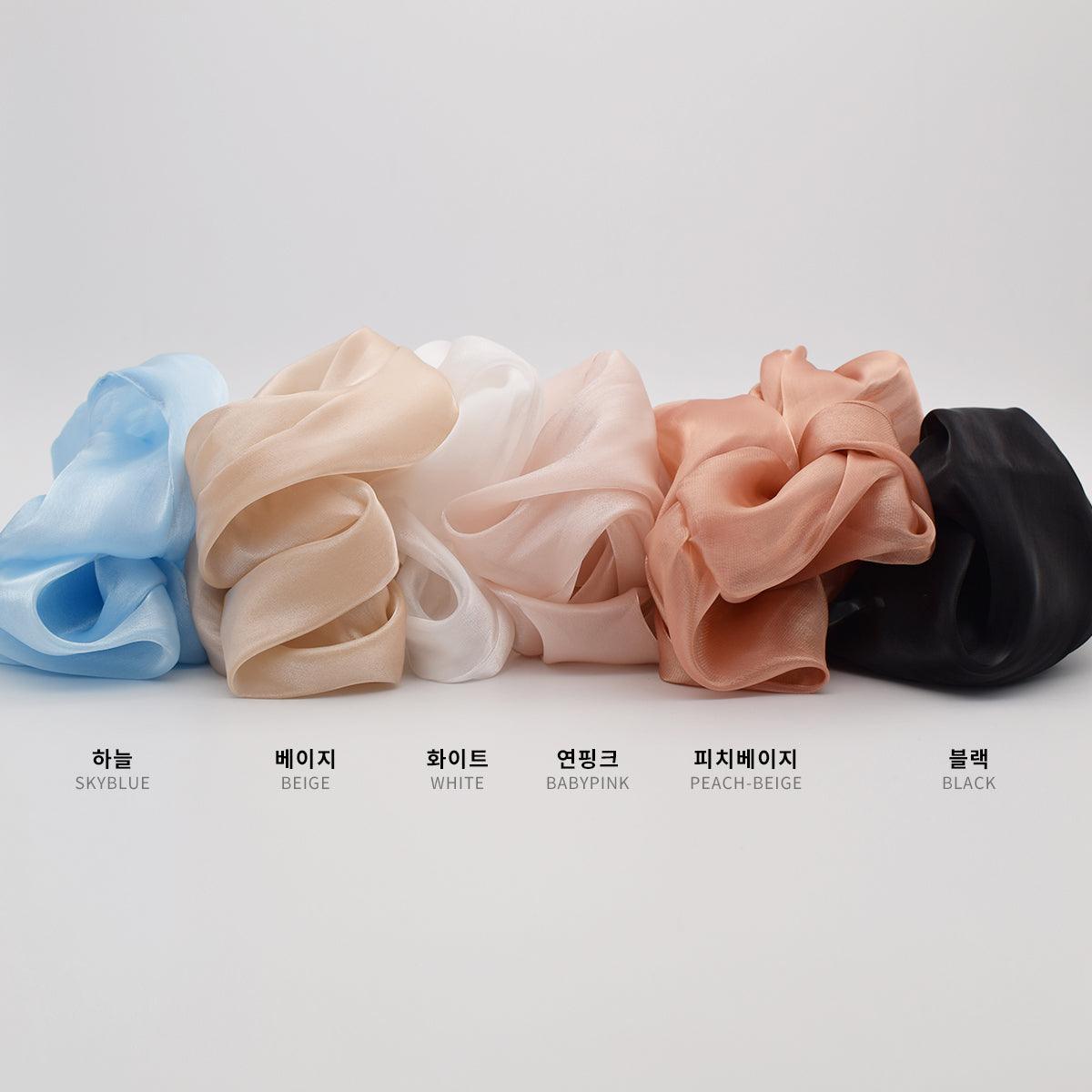 ビッグサイズ パール シフォン シュシュ (6Color) - 4MiLi (フォーミリ)