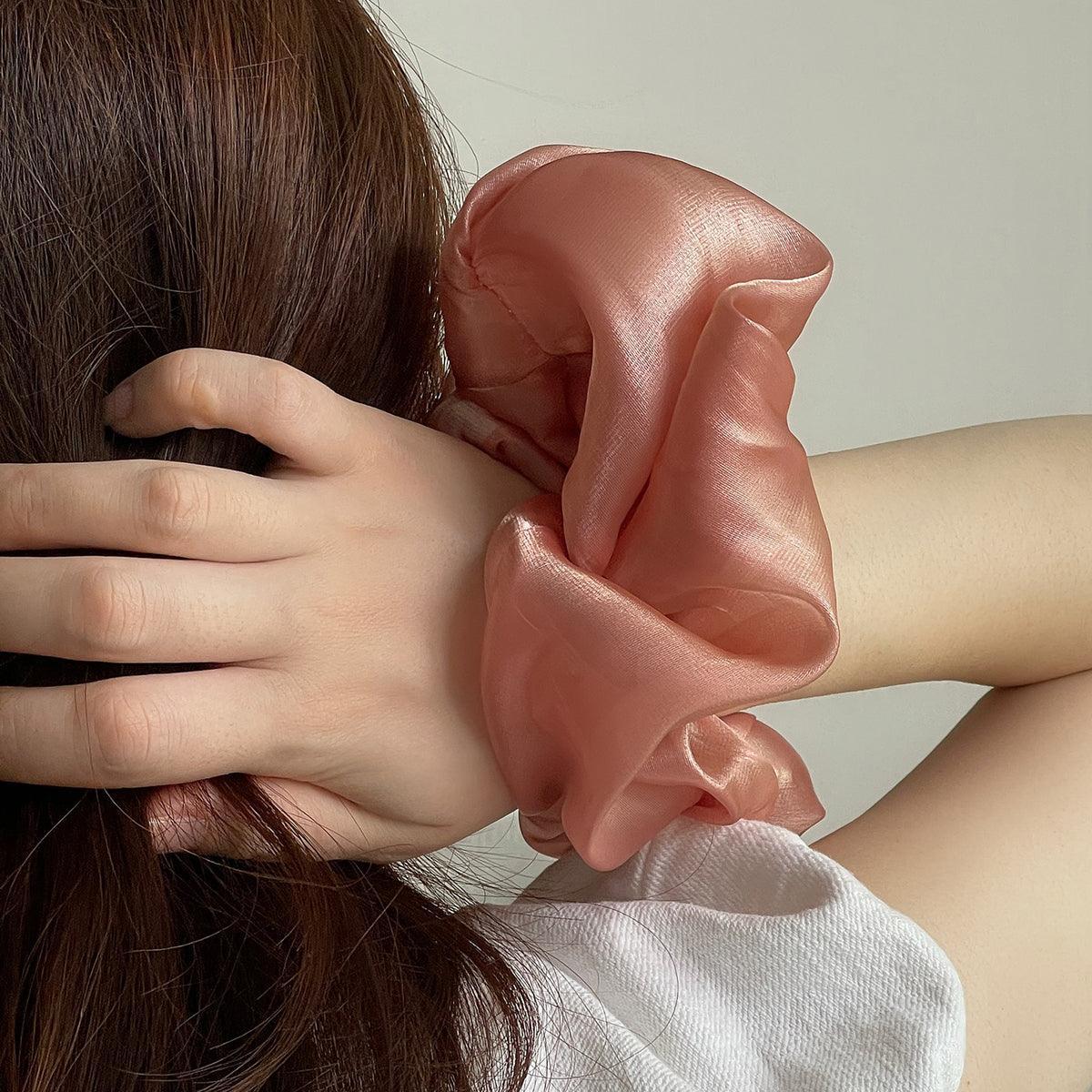 ビッグサイズ パール シフォン シュシュ (6Color) - 4MiLi (フォーミリ)