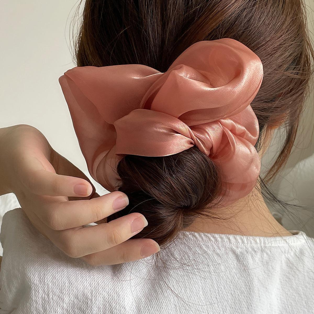 ビッグサイズ パール シフォン シュシュ (6Color) - 4MiLi (フォーミリ)