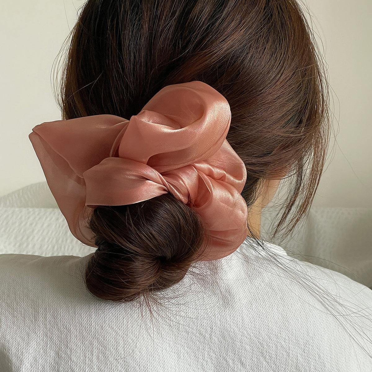 ビッグサイズ パール シフォン シュシュ (6Color) - 4MiLi (フォーミリ)