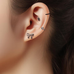 Daily Round Cubic Ring Earrings (3Colors)