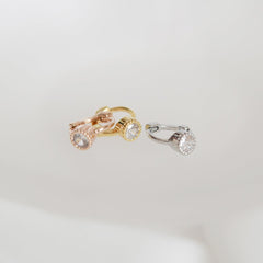 Daily Round Cubic Ring Earrings (3Colors)
