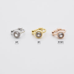 Daily Round Cubic Ring Earrings (3Colors)