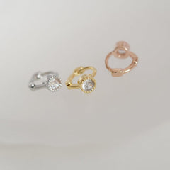 Daily Round Cubic Ring Earrings (3Colors)