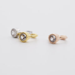 Daily Round Cubic Ring Earrings (3Colors)