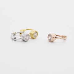 Daily Round Cubic Ring Earrings (3Colors)