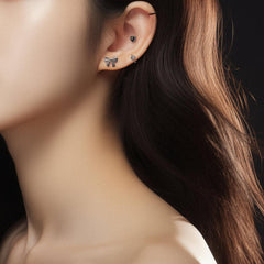 Daily Round Cubic Ring Earrings (3Colors)