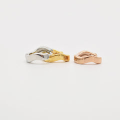 シンプルウェーブ ワンタッチ リングピアス 3色展開(真鍮)