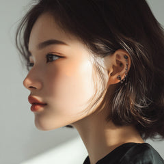 アンティーク調 ローズ&ハート チェーン ドロップピアス 2Type 16G ボディピアス キャッチ サージカルステンレス 薔薇 花モチーフ フラワーモチーフ