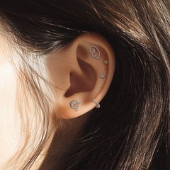 エンジェル キュービック バーベルピアス (3Color) 16G ボディピアス キャッチ サージカルステンレス 輝き きらめき