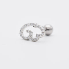 エンジェル キュービック バーベルピアス (3Color) 16G ボディピアス キャッチ サージカルステンレス 輝き きらめき