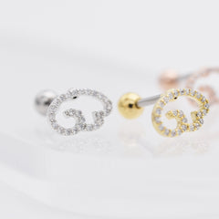 エンジェル キュービック バーベルピアス (3Color) 16G ボディピアス キャッチ サージカルステンレス 輝き きらめき