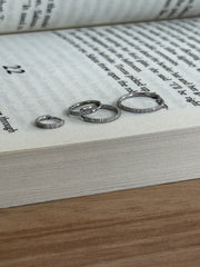 【サージカルステンレス】1.2mm キュービック ワンタッチ リングピアス 21G (4サイズ)