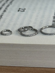 【サージカルステンレス】1.2mm キュービック ワンタッチ リングピアス 21G (4サイズ)