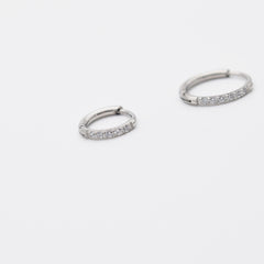 【サージカルステンレス】1.2mm キュービック ワンタッチ リングピアス 21G (4サイズ)