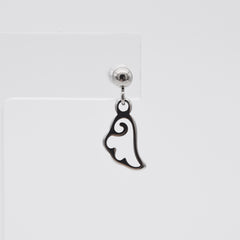 【全サージカルステンレス】アンティーク ウィングライン ドロップピアス(ボール/リング)