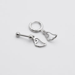 【全サージカルステンレス】アンティーク ウィングライン ドロップピアス(ボール/リング)